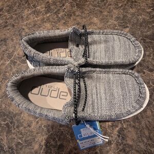 Hey Dude Men's Black and White Slip-On Loafers